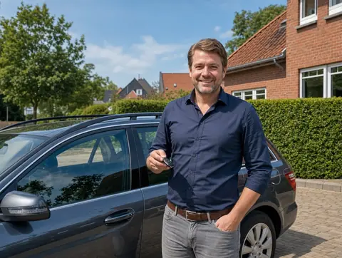Verkäufer aus Bensheim mit dem verkauften Fahrzeug