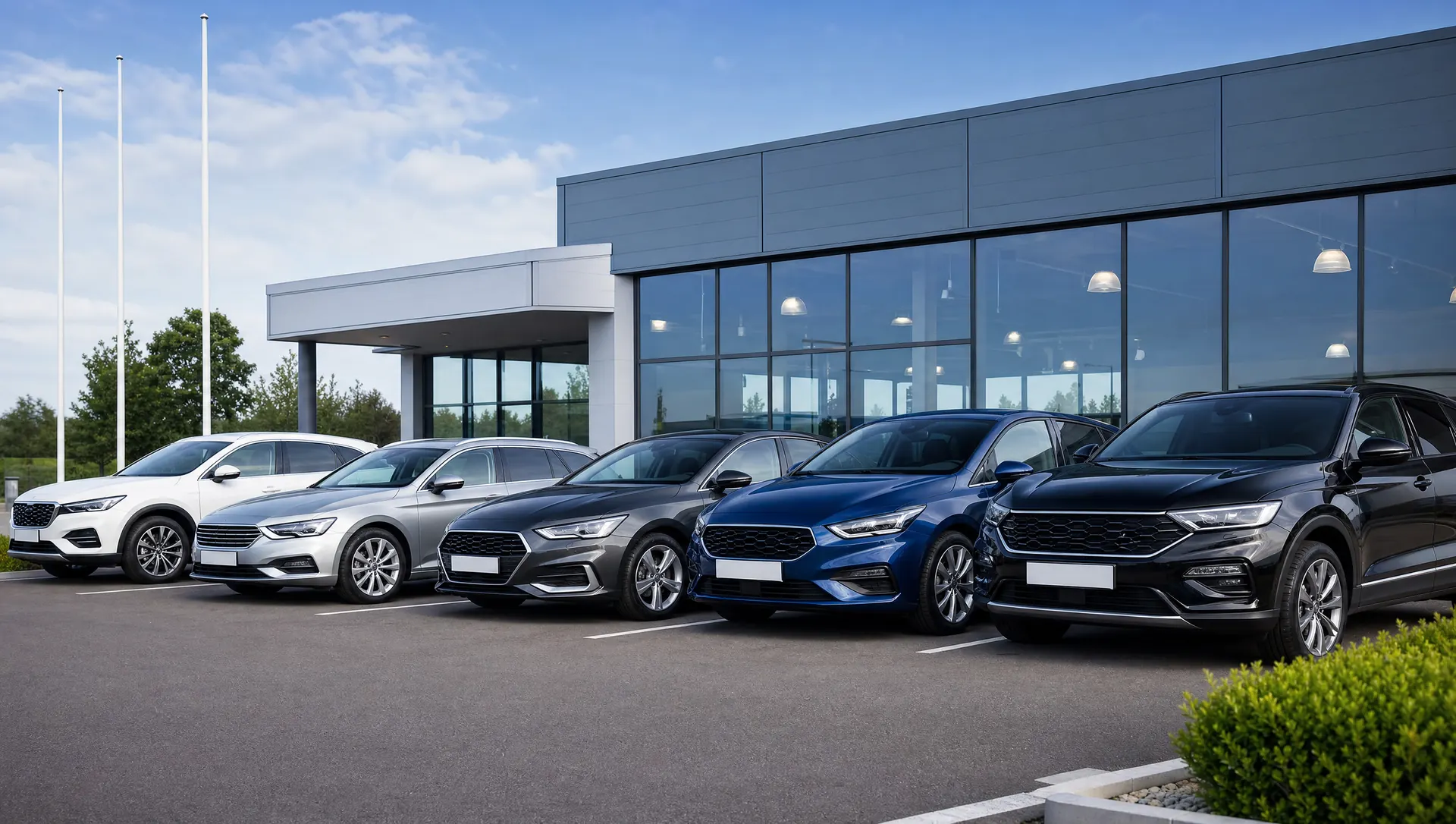 Angekaufte Fahrzeuge vor dem Autohaus – Autoankauf Bensheim